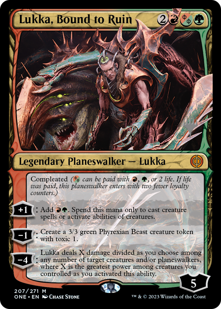 Lukka, Bound to Ruin (Promo Pack) [Phyrexia: All Will Be One Promos] | Chromatic Games