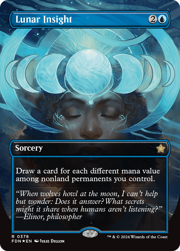 Lunar Insight (Borderless) (Mana Foil) [Foundations] | Chromatic Games