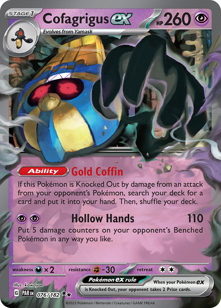 Cofagrigus ex (076/182) [Scarlet & Violet: Paradox Rift] | Chromatic Games