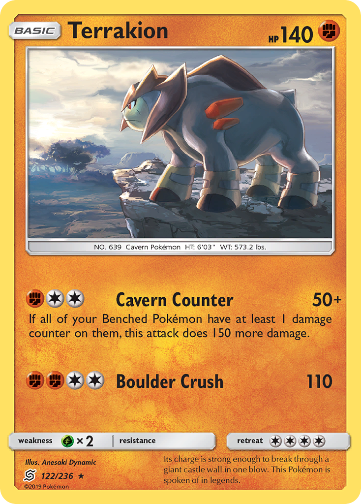 Terrakion (122/236) [Sun & Moon: Unified Minds] | Chromatic Games