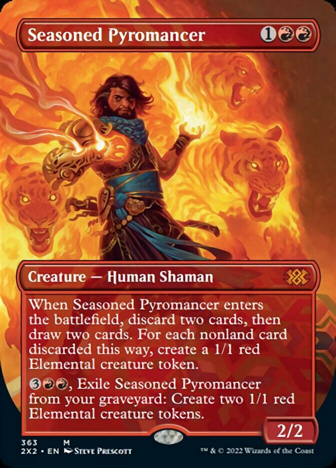 Seasoned Pyromancer (Borderless Alternate Art) [Double Masters 2022] | Chromatic Games