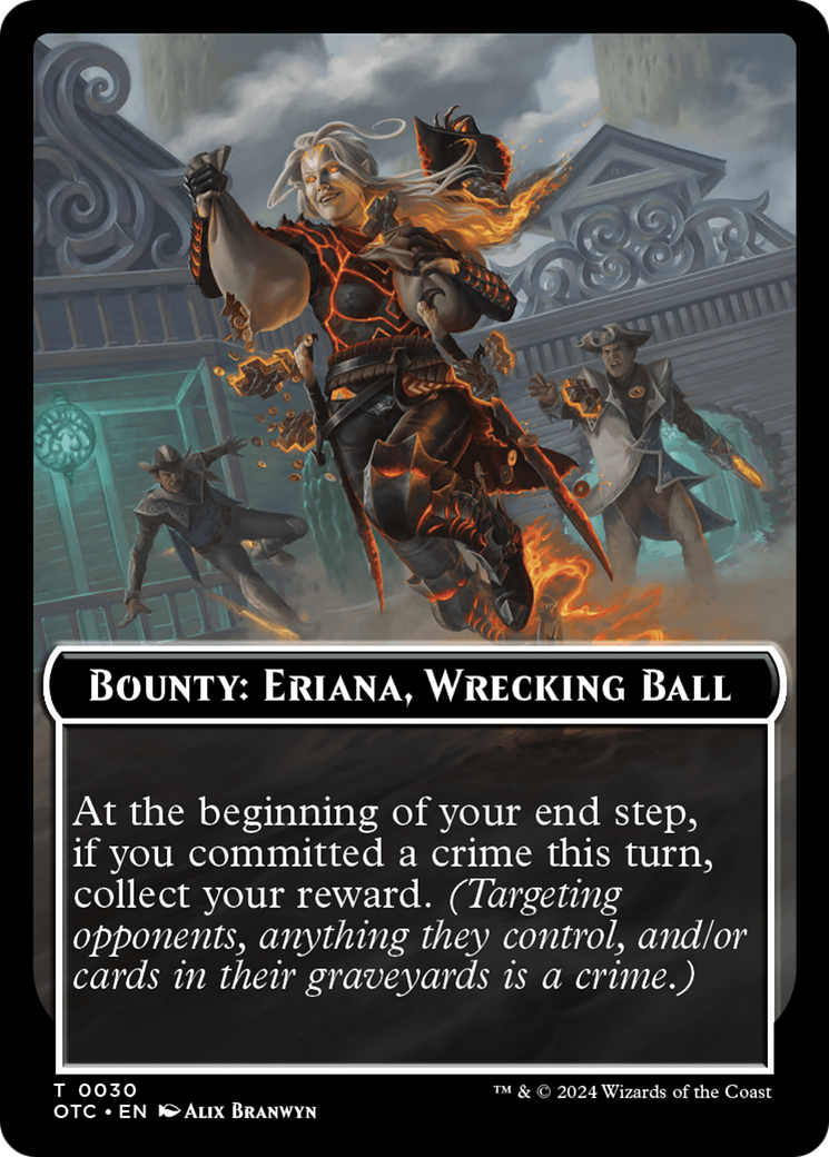 Bounty: Eriana, Wrecking Ball // Bounty Rules Double-Sided Token [Outlaws of Thunder Junction Commander Tokens] | Chromatic Games