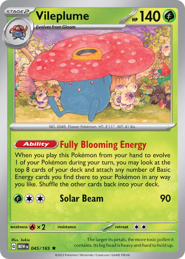 Vileplume (045/165) (Theme Deck Exclusive) [Scarlet & Violet 151] | Chromatic Games