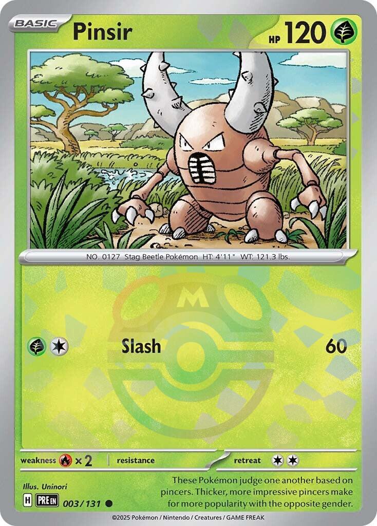 Pinsir (003/131) (Master Ball Pattern) [Scarlet & Violet: Prismatic Evolutions] | Chromatic Games