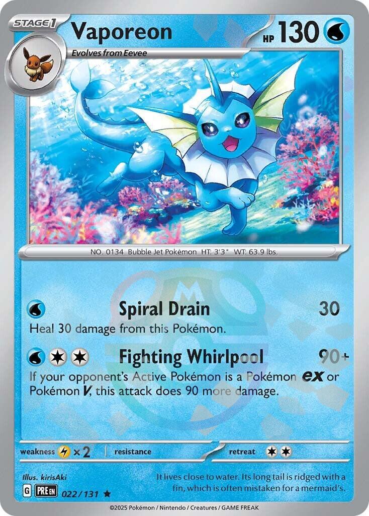 Vaporeon (022/131) (Master Ball Pattern) [Scarlet & Violet: Prismatic Evolutions] | Chromatic Games