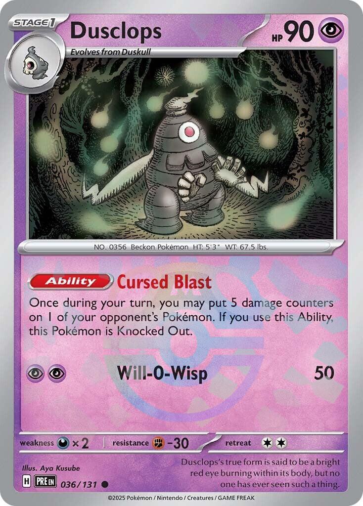 Dusclops (036/131) (Master Ball Pattern) [Scarlet & Violet: Prismatic Evolutions] | Chromatic Games