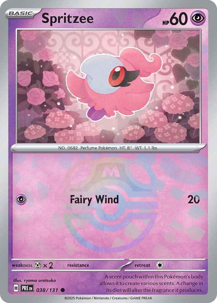 Spritzee (038/131) (Master Ball Pattern) [Scarlet & Violet: Prismatic Evolutions] | Chromatic Games