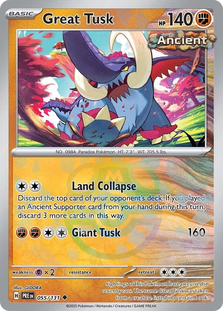 Great Tusk (055/131) (Master Ball Pattern) [Scarlet & Violet: Prismatic Evolutions] | Chromatic Games