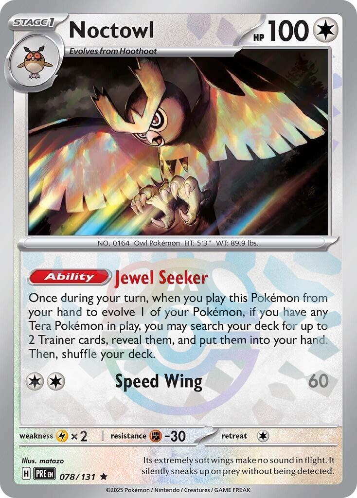 Noctowl (078/131) (Master Ball Pattern) [Scarlet & Violet: Prismatic Evolutions] | Chromatic Games