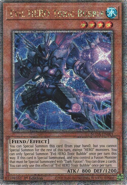 Evil HERO Toxic Bubble (Quarter Century Secret Rare) [SUDA-EN001] Quarter Century Secret Rare | Chromatic Games