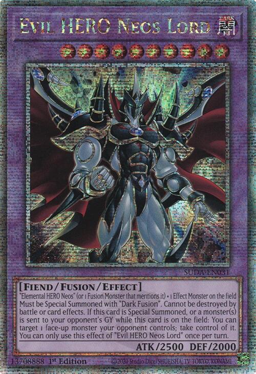 Evil HERO Neos Lord (Quarter Century Secret Rare) [SUDA-EN031] Quarter Century Secret Rare | Chromatic Games