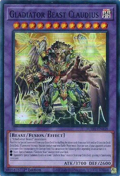 Gladiator Beast Claudius [SUDA-EN038] Super Rare | Chromatic Games