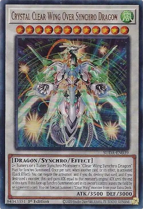 Crystal Clear Wing Over Synchro Dragon [SUDA-EN039] Ultra Rare | Chromatic Games