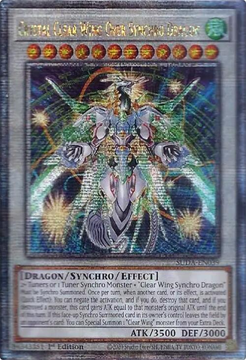 Crystal Clear Wing Over Synchro Dragon (Quarter Century Secret Rare) [SUDA-EN039] Quarter Century Secret Rare | Chromatic Games