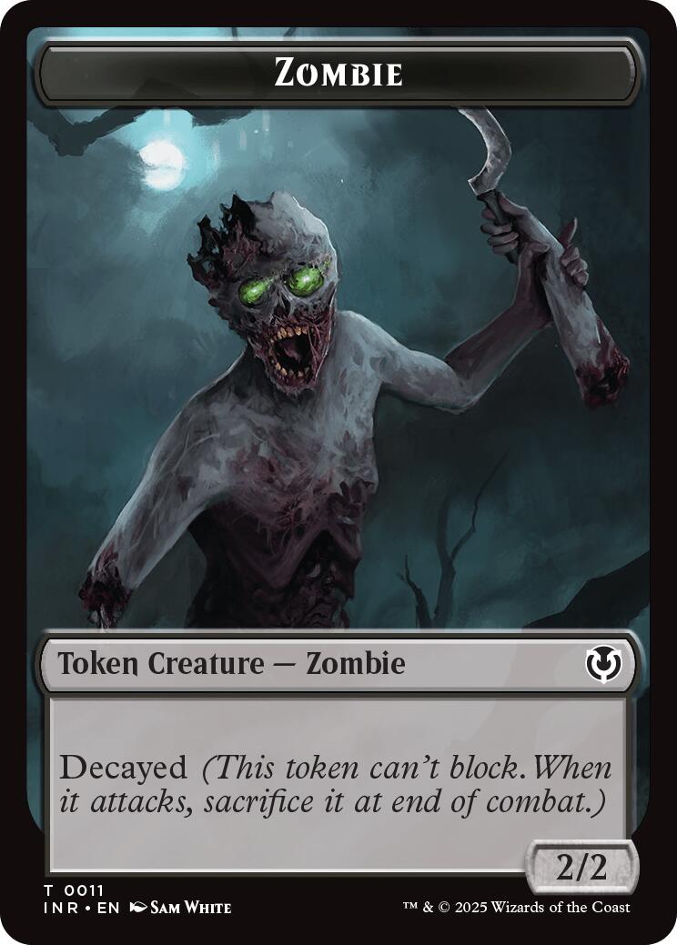 Zombie (0011) // Zombie (0012) Double-Sided Token [Innistrad Remastered Tokens] | Chromatic Games