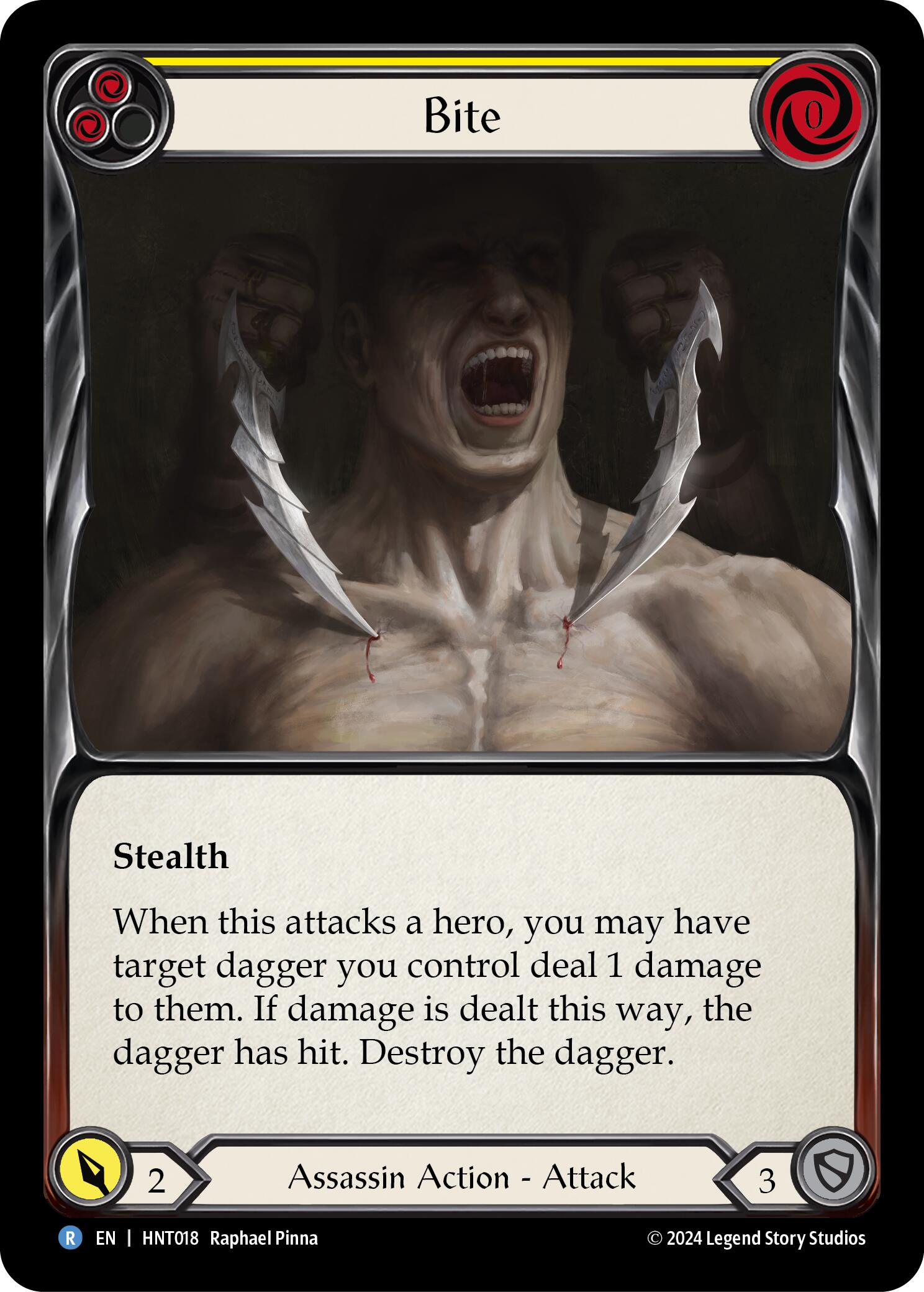 Bite (Yellow) [HNT018] (The Hunted)  Rainbow Foil | Chromatic Games