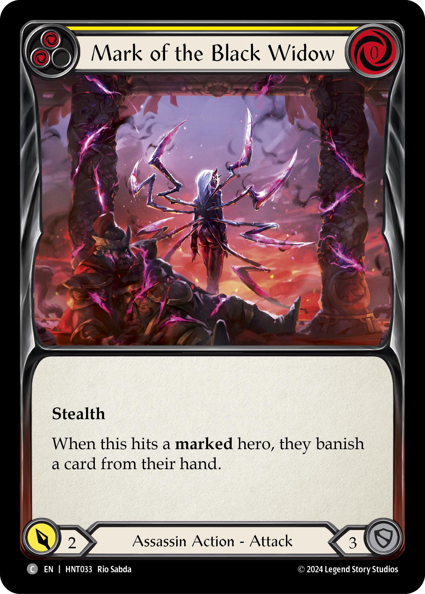 Mark of the Black Widow (Yellow) [HNT033] (The Hunted)  Rainbow Foil | Chromatic Games