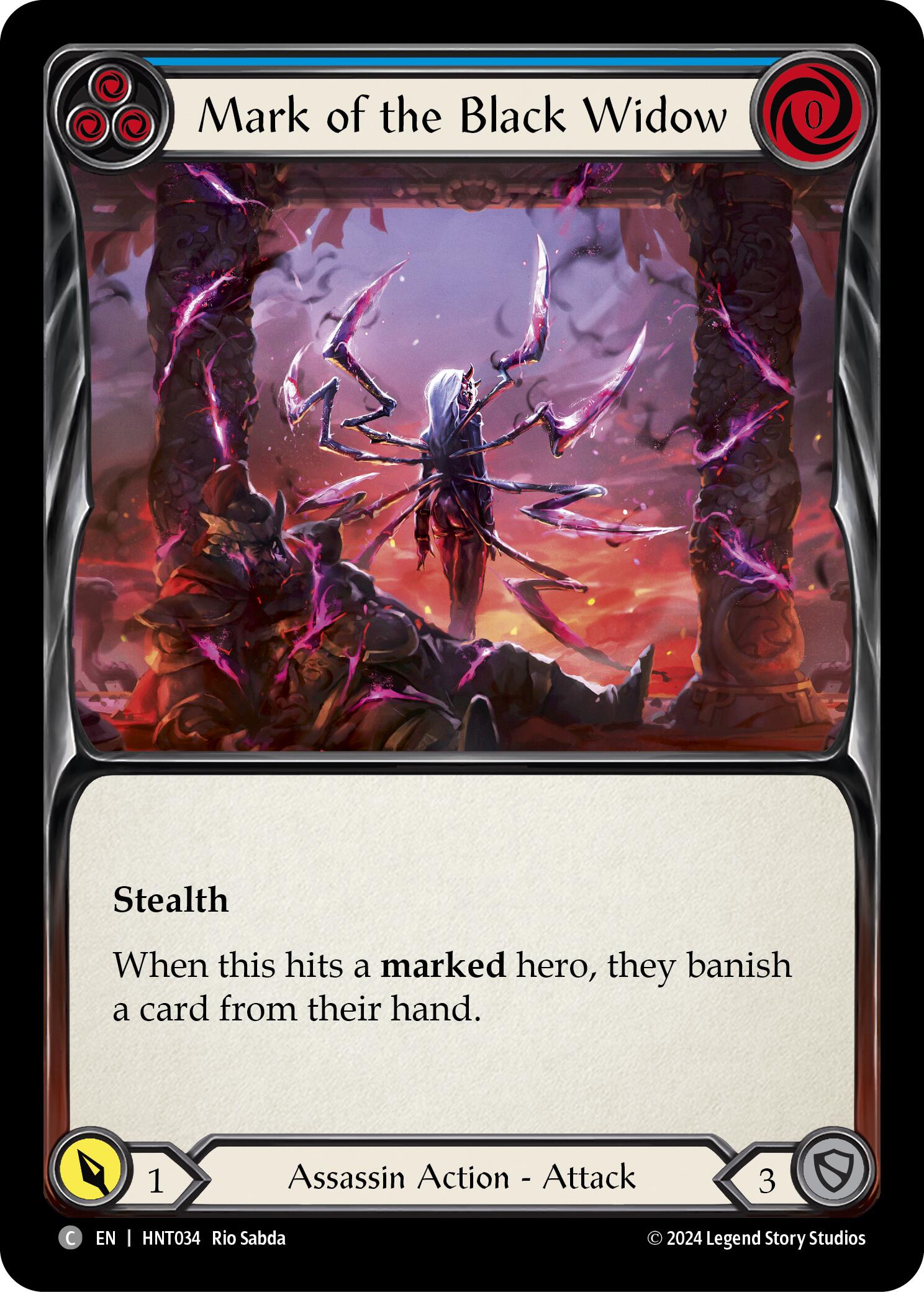 Mark of the Black Widow (Blue) [HNT034] (The Hunted)  Rainbow Foil | Chromatic Games
