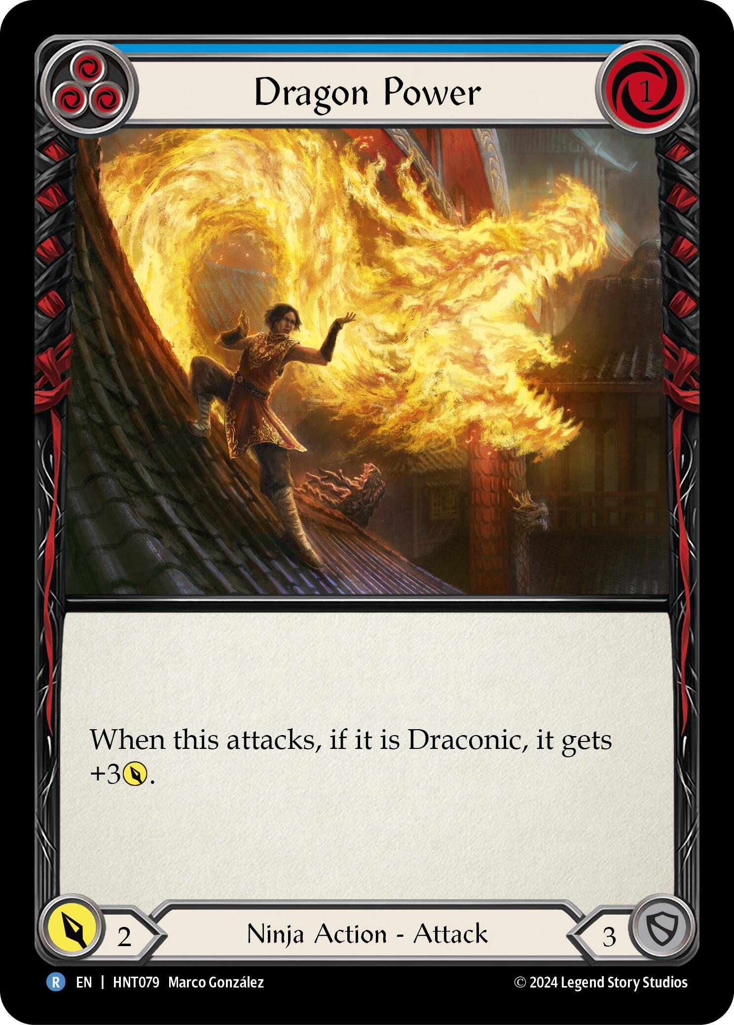 Dragon Power (Blue) [HNT079] (The Hunted)  Rainbow Foil | Chromatic Games