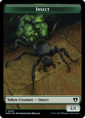 Spirit (0010) // Insect Double-Sided Token [Commander Masters Tokens] | Chromatic Games