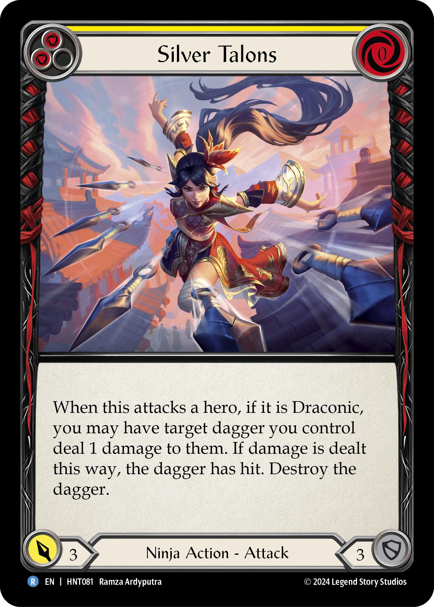 Silver Talons (Yellow) [HNT081] (The Hunted)  Rainbow Foil | Chromatic Games