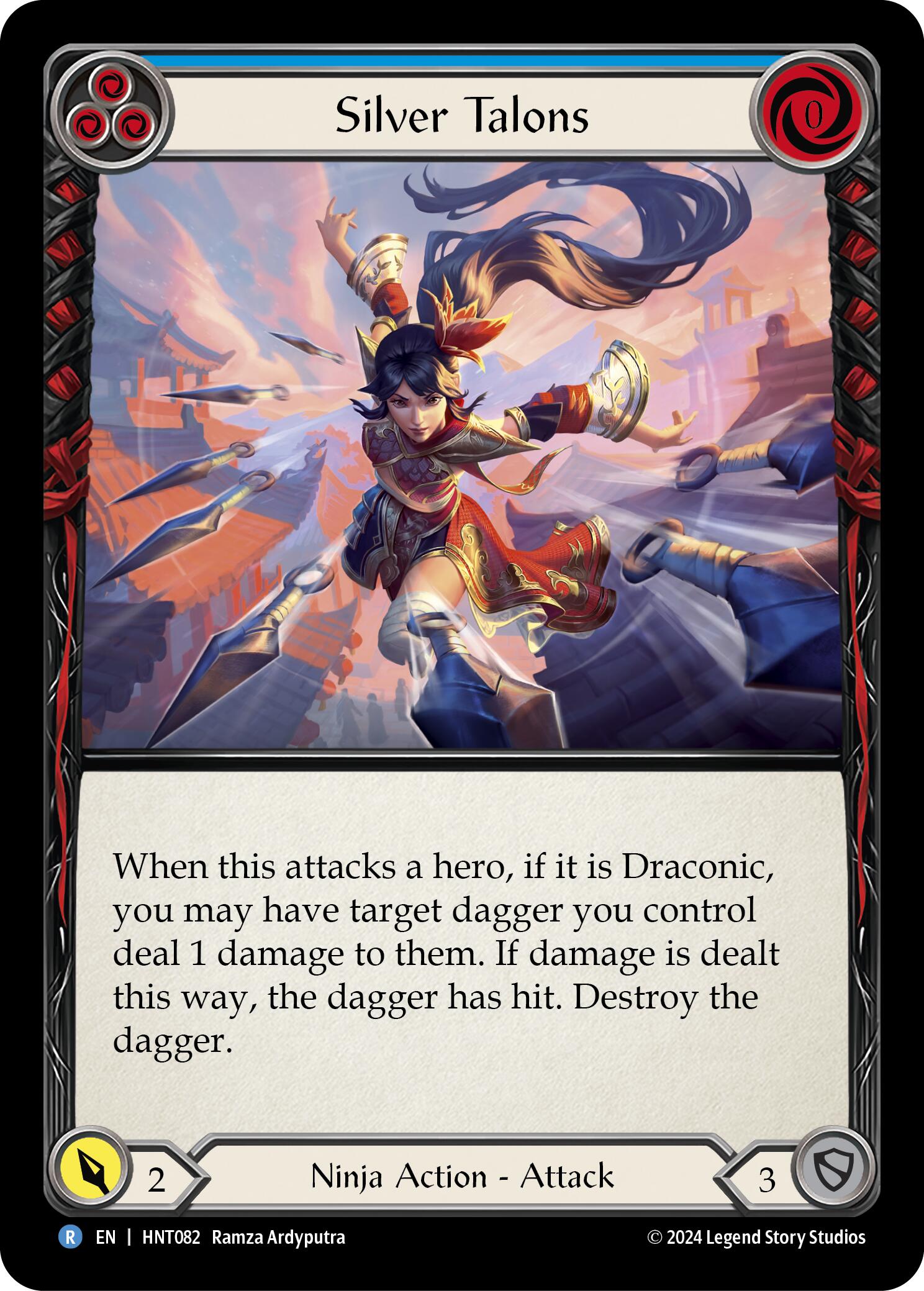Silver Talons (Blue) [HNT082] (The Hunted)  Rainbow Foil | Chromatic Games