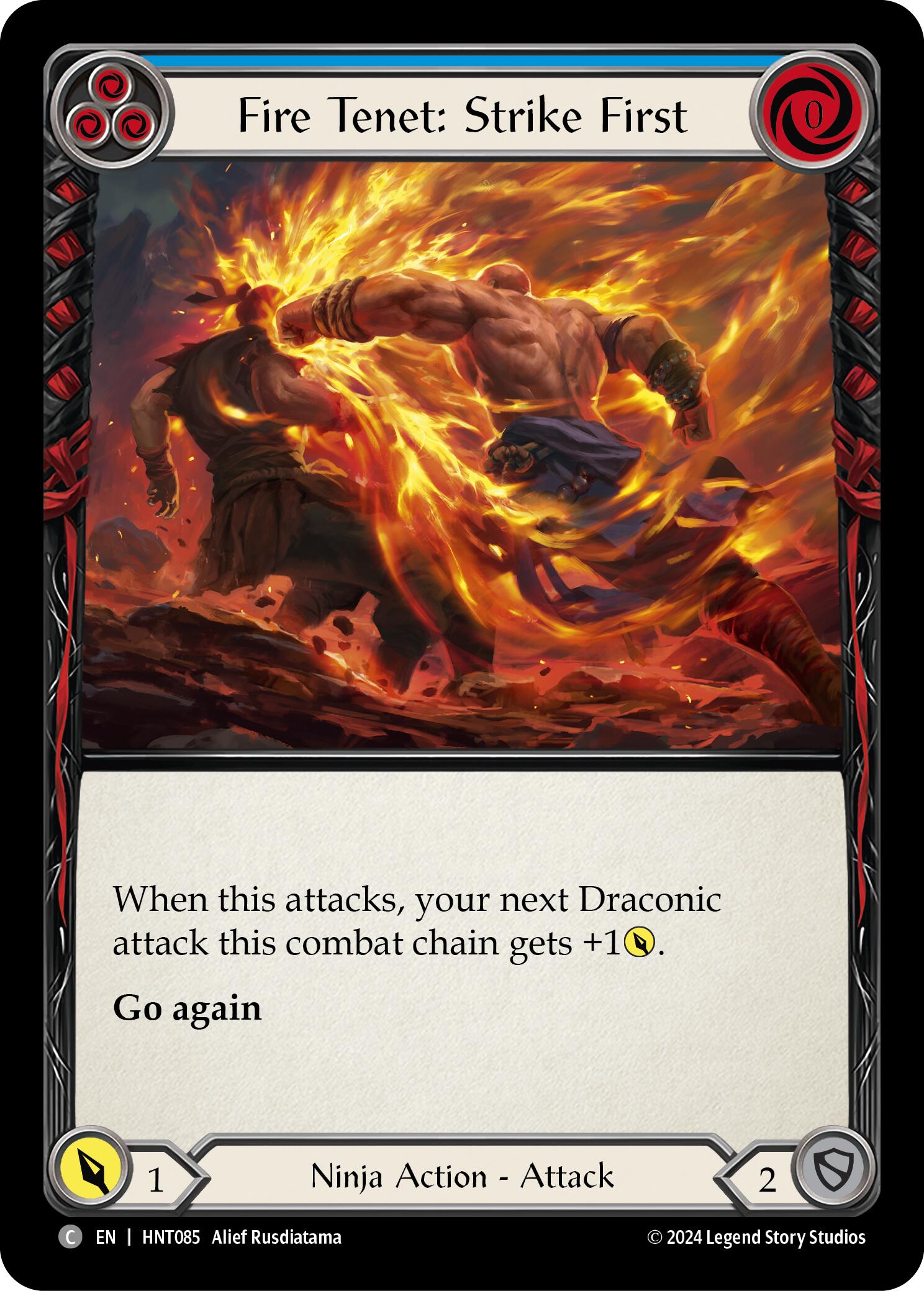 Fire Tenet: Strike First (Blue) [HNT085] (The Hunted)  Rainbow Foil | Chromatic Games