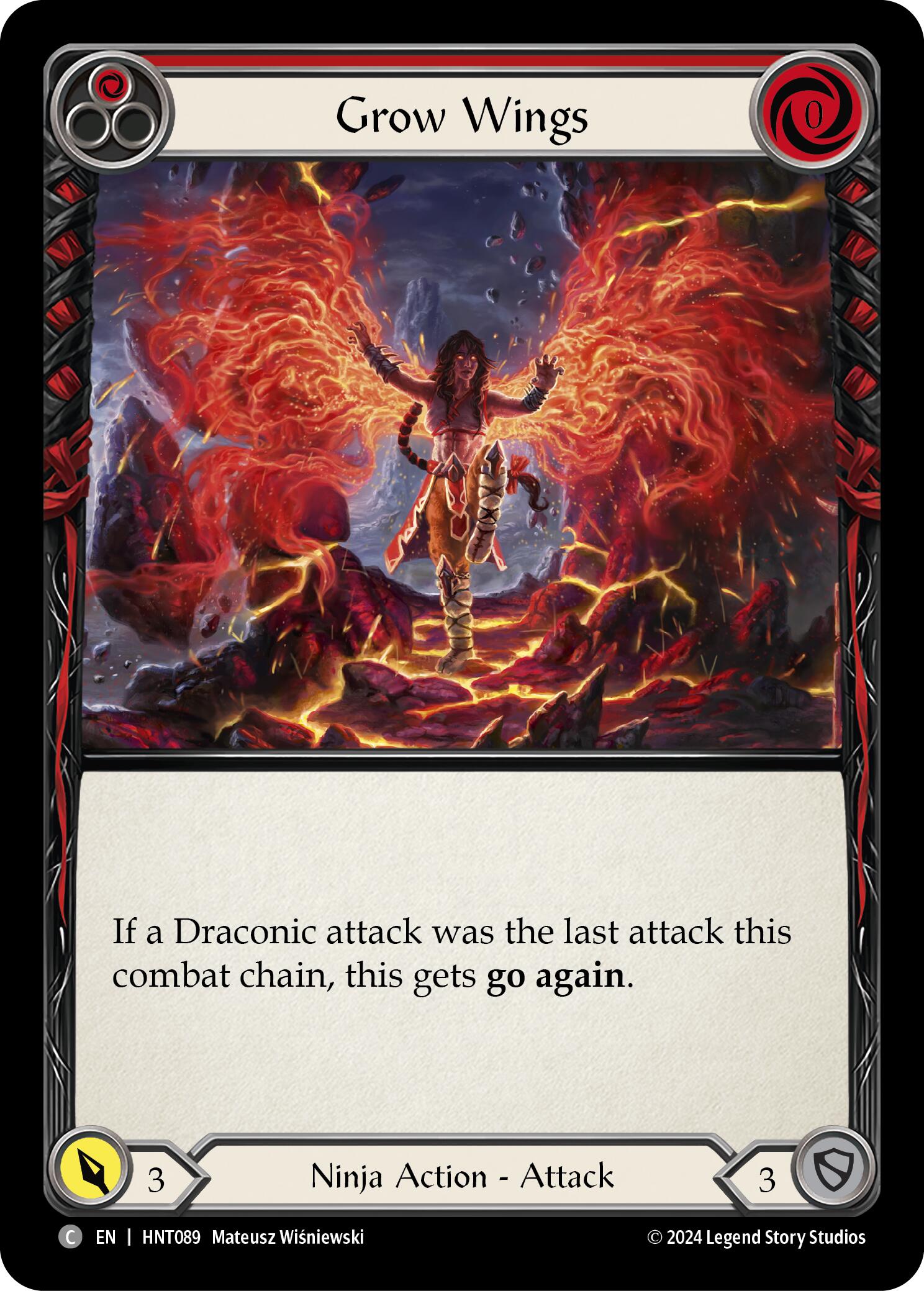 Grow Wings (Red) [HNT089] (The Hunted)  Rainbow Foil | Chromatic Games
