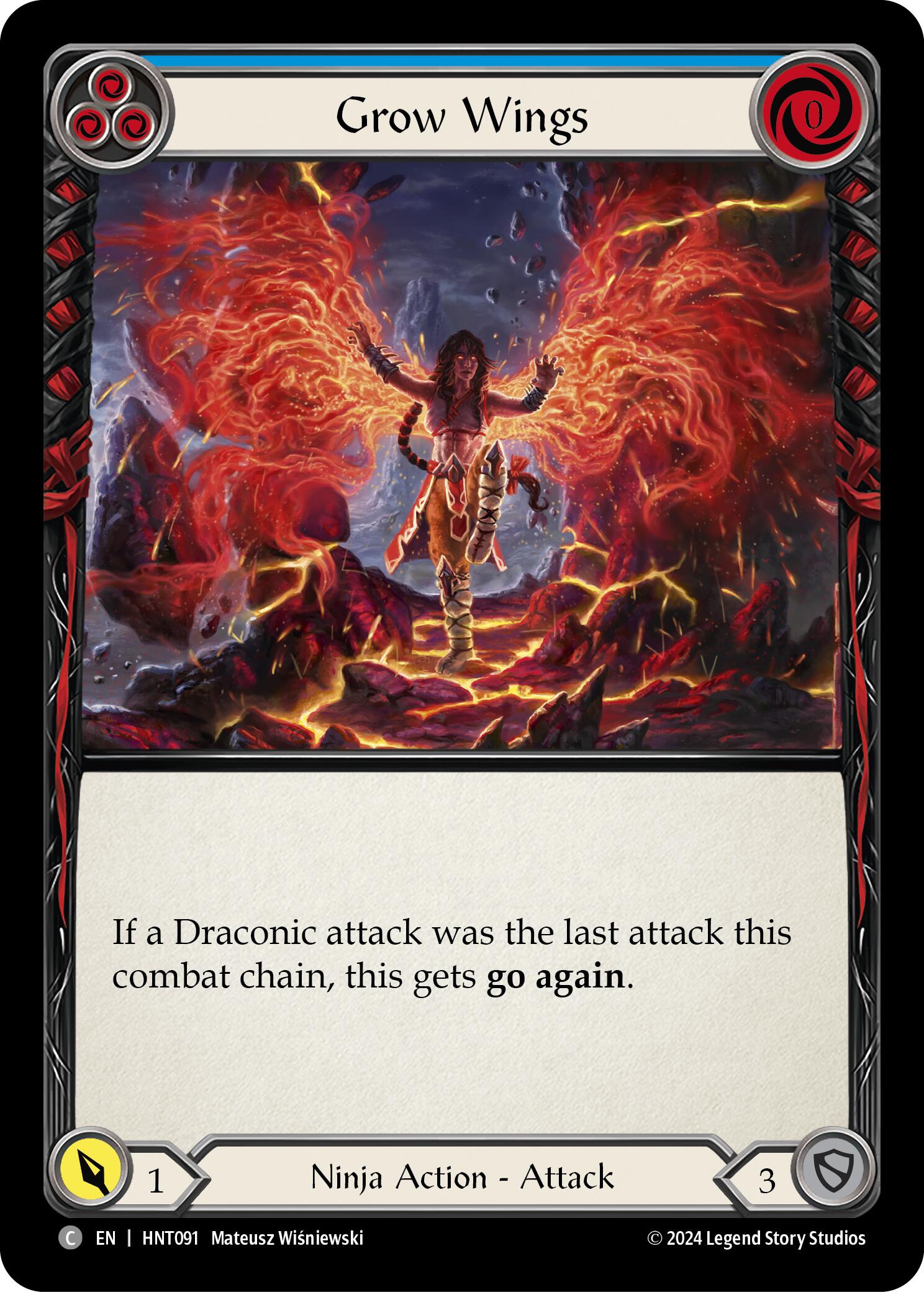 Grow Wings (Blue) [HNT091] (The Hunted)  Rainbow Foil | Chromatic Games