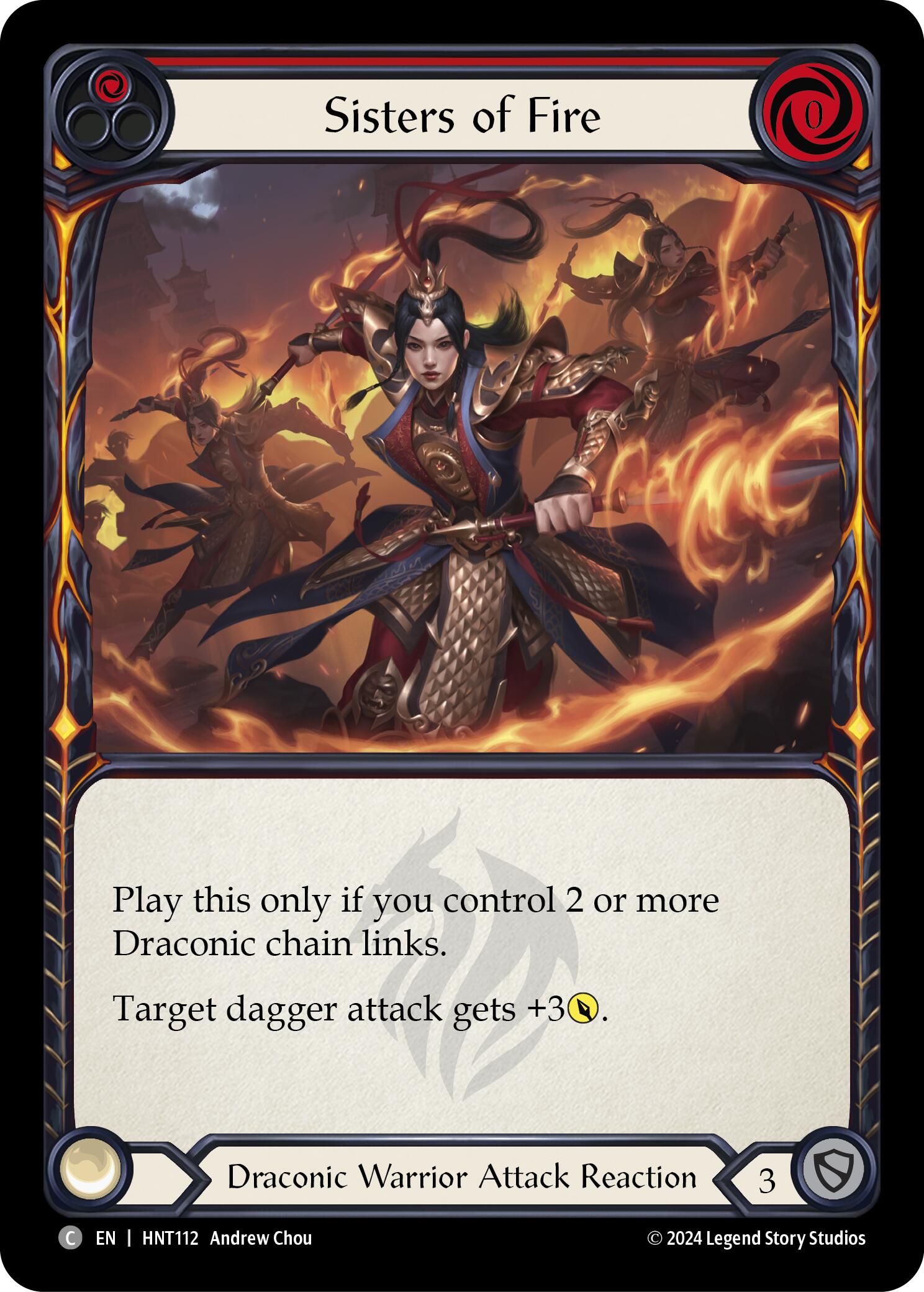 Sisters of Fire (Red) [HNT112] (The Hunted)  Rainbow Foil | Chromatic Games