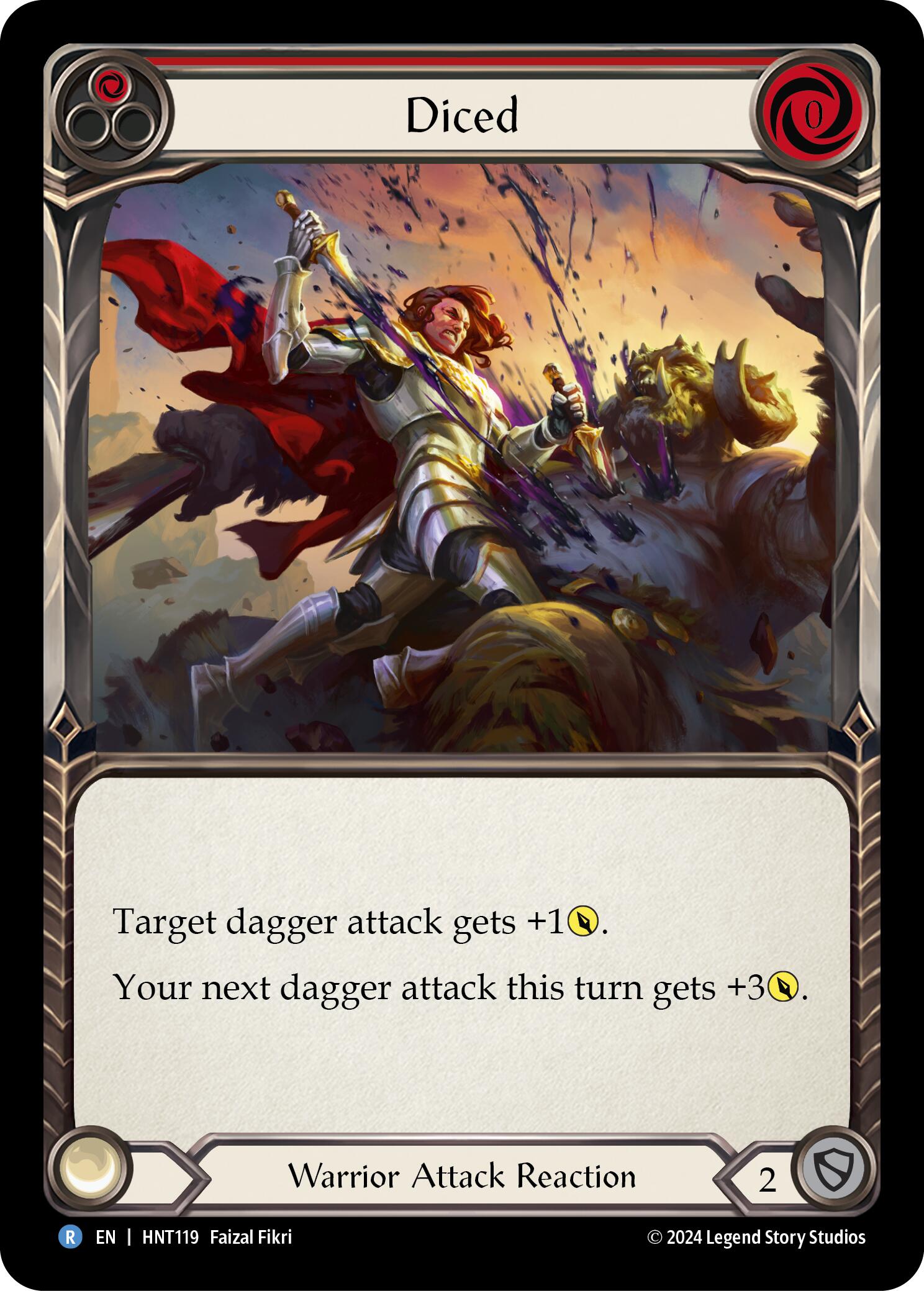 Diced (Red) [HNT119] (The Hunted)  Rainbow Foil | Chromatic Games