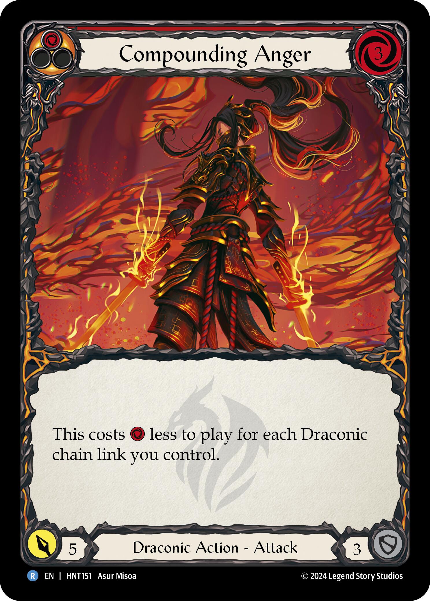 Compounding Anger (Red) [HNT151] (The Hunted)  Rainbow Foil | Chromatic Games