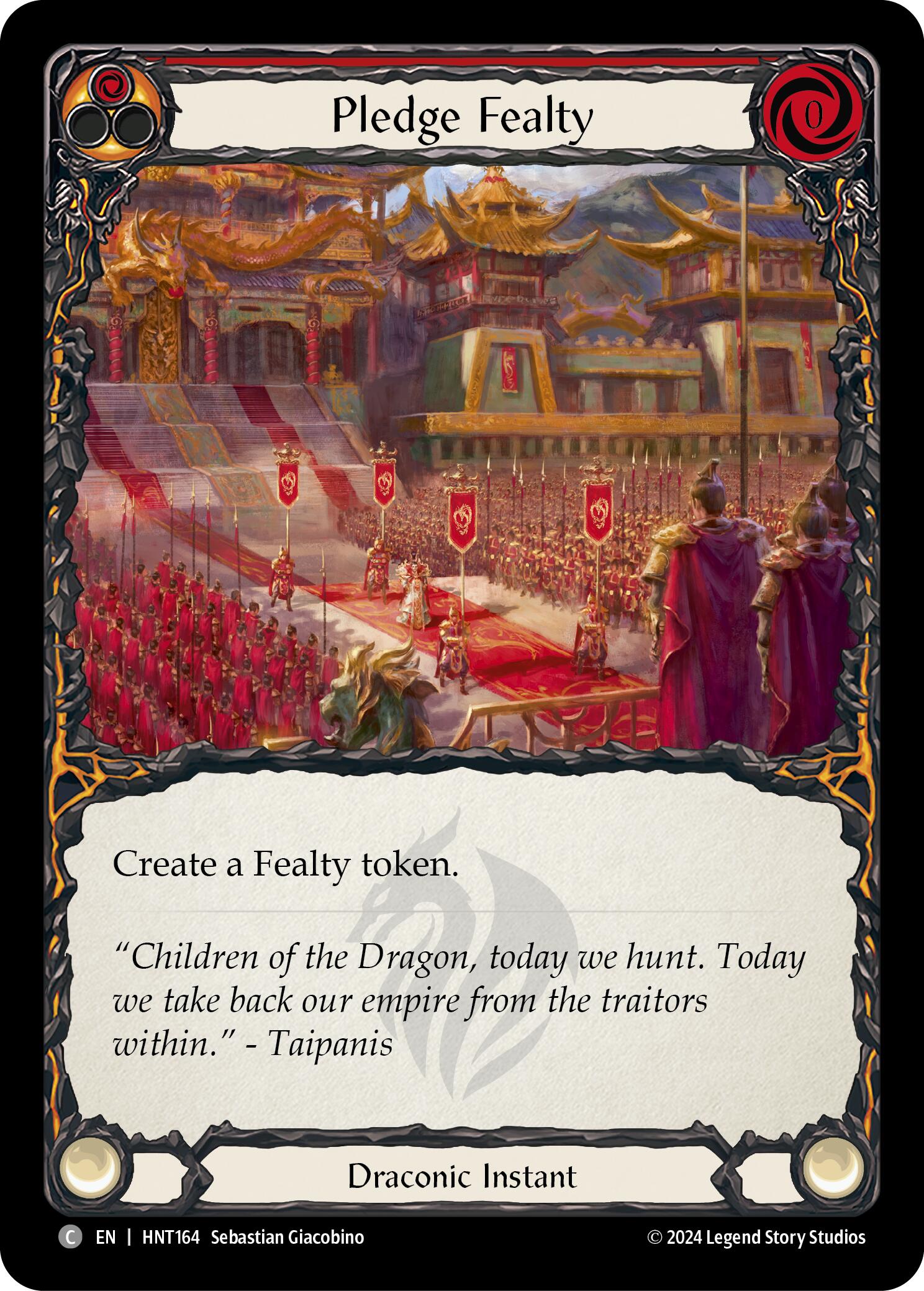 Pledge Fealty (Red) [HNT164] (The Hunted)  Rainbow Foil | Chromatic Games