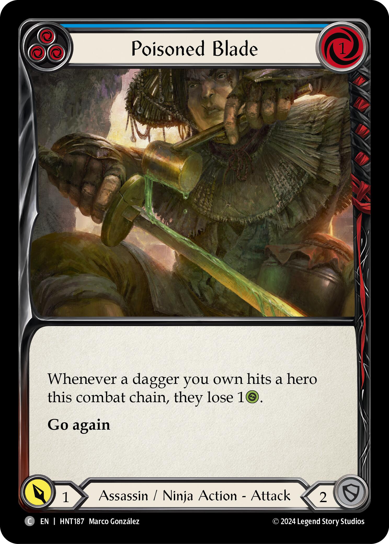 Poisoned Blade (Blue) [HNT187] (The Hunted)  Rainbow Foil | Chromatic Games