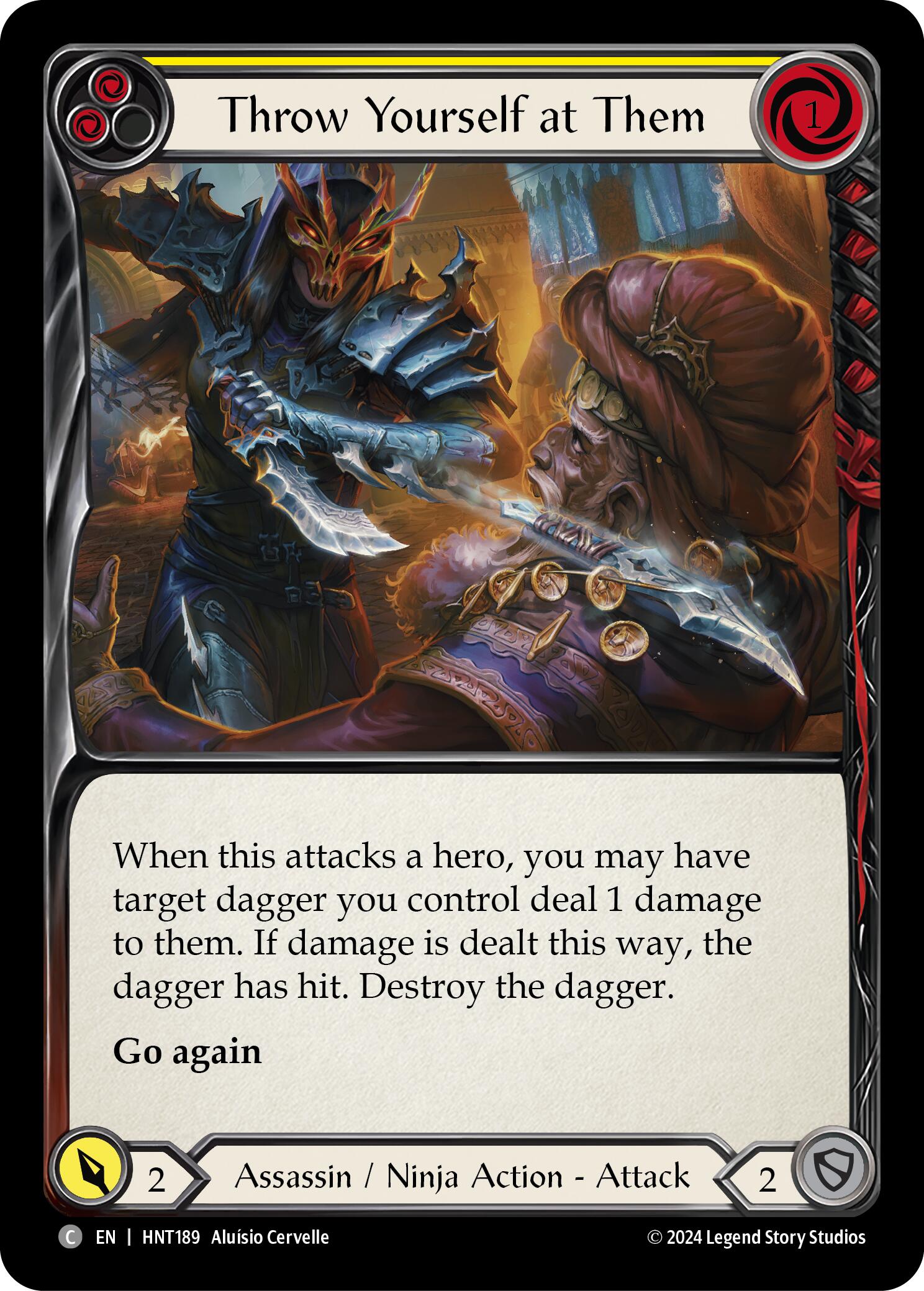 Throw Yourself at Them (Yellow) [HNT189] (The Hunted)  Rainbow Foil | Chromatic Games