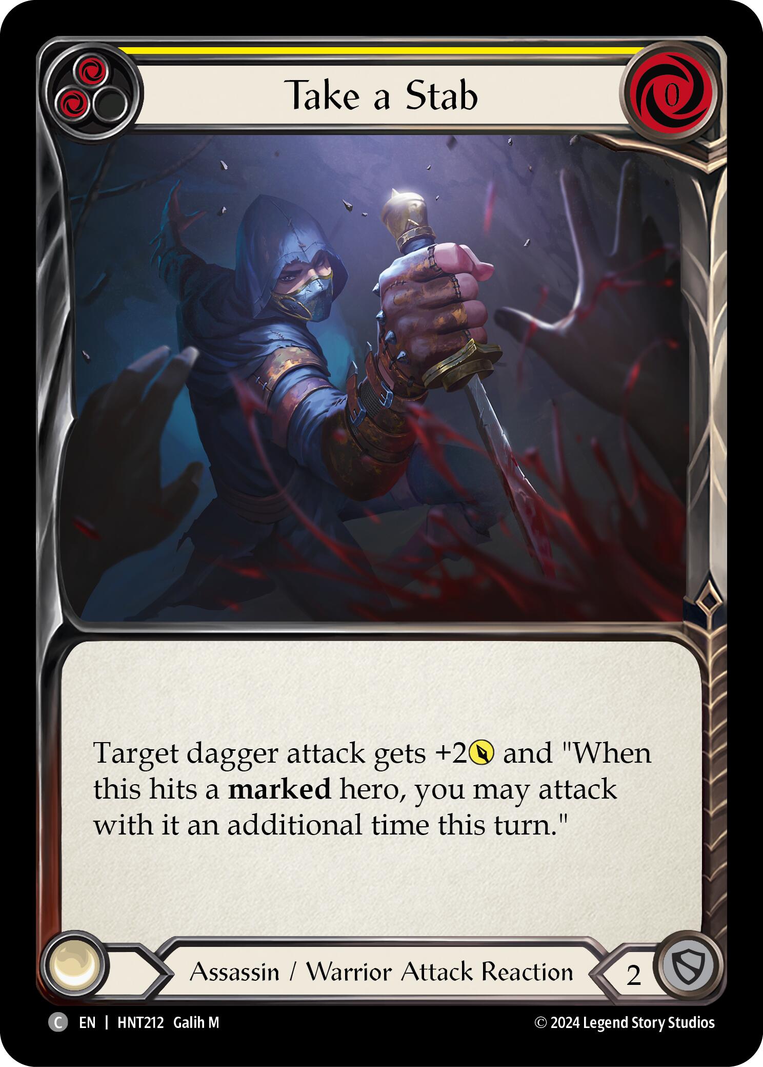 Take a Stab (Yellow) [HNT212] (The Hunted)  Rainbow Foil | Chromatic Games