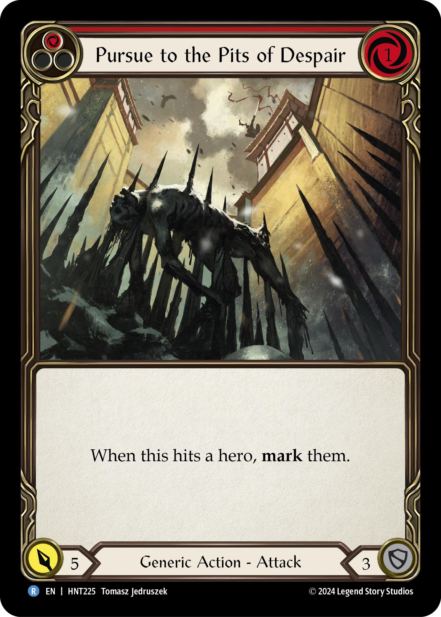 Pursue to the Pits of Despair (Red) [HNT225] (The Hunted)  Rainbow Foil | Chromatic Games