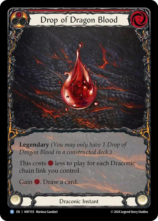 Drop of Dragon Blood (Red) (Extended Art) [HNT155] (The Hunted)  Rainbow Foil | Chromatic Games