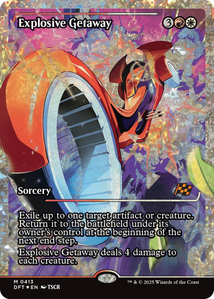 Explosive Getaway (Showcase Fracture Foil) (Japanese) [Aetherdrift] | Chromatic Games