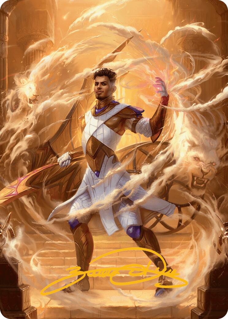 Basri, Tomorrow's Champion Art Card (Gold-Stamped Signature) [Aetherdrift Art Series] | Chromatic Games