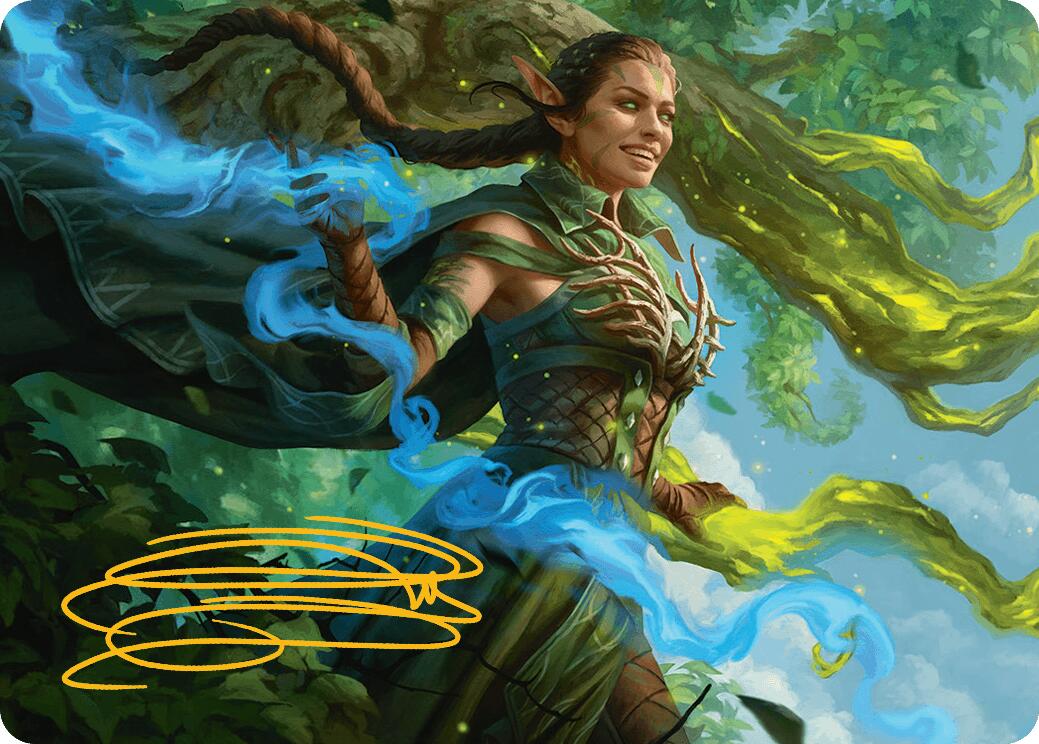Nissa, Worldsoul Speaker Art Card (Gold-Stamped Signature) [Aetherdrift Art Series] | Chromatic Games