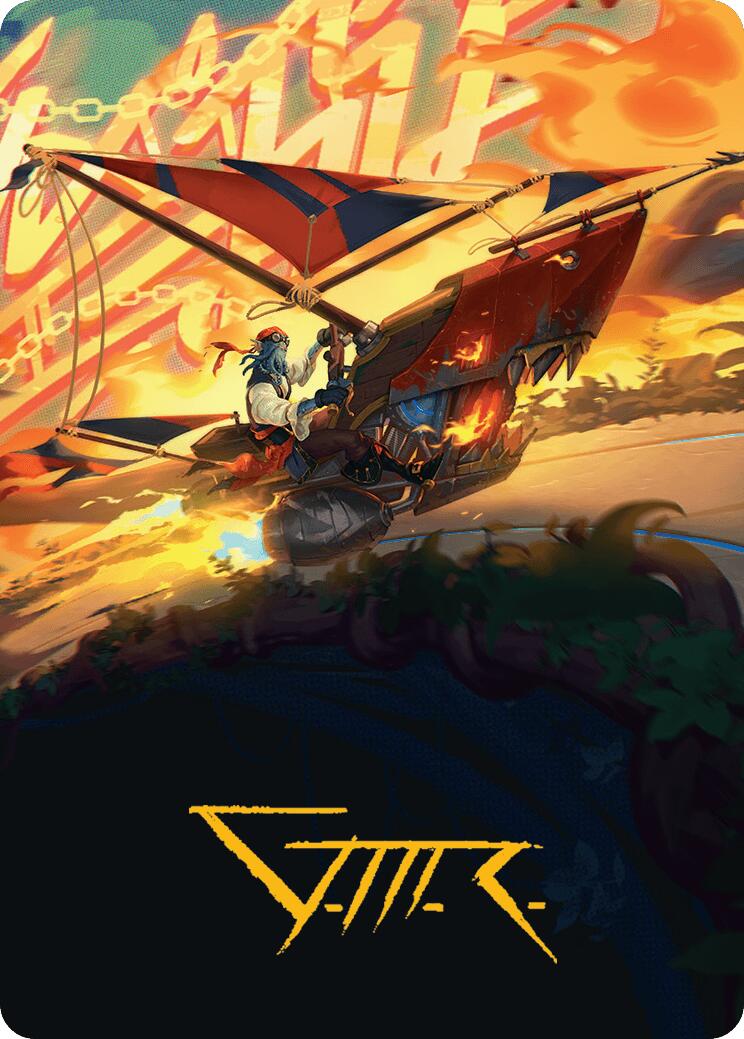 Boosted Sloop Art Card (Gold-Stamped Signature) [Aetherdrift Art Series] | Chromatic Games