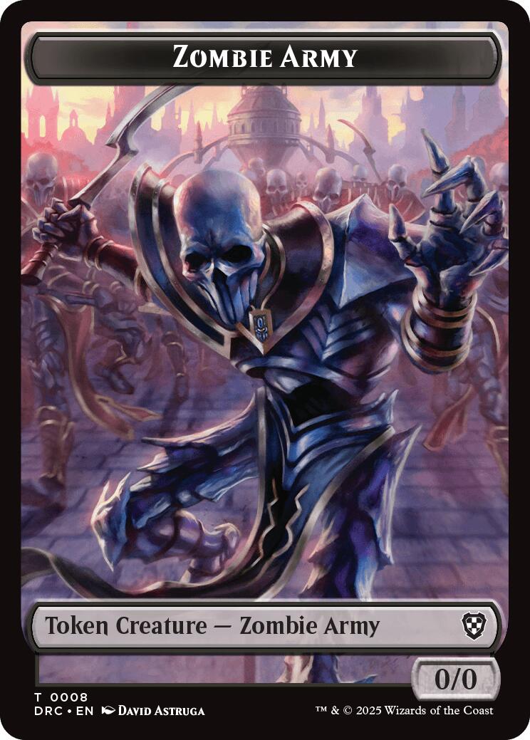 Zombie Army // Zombie Warrior Double-Sided Token [Aetherdrift Tokens] | Chromatic Games