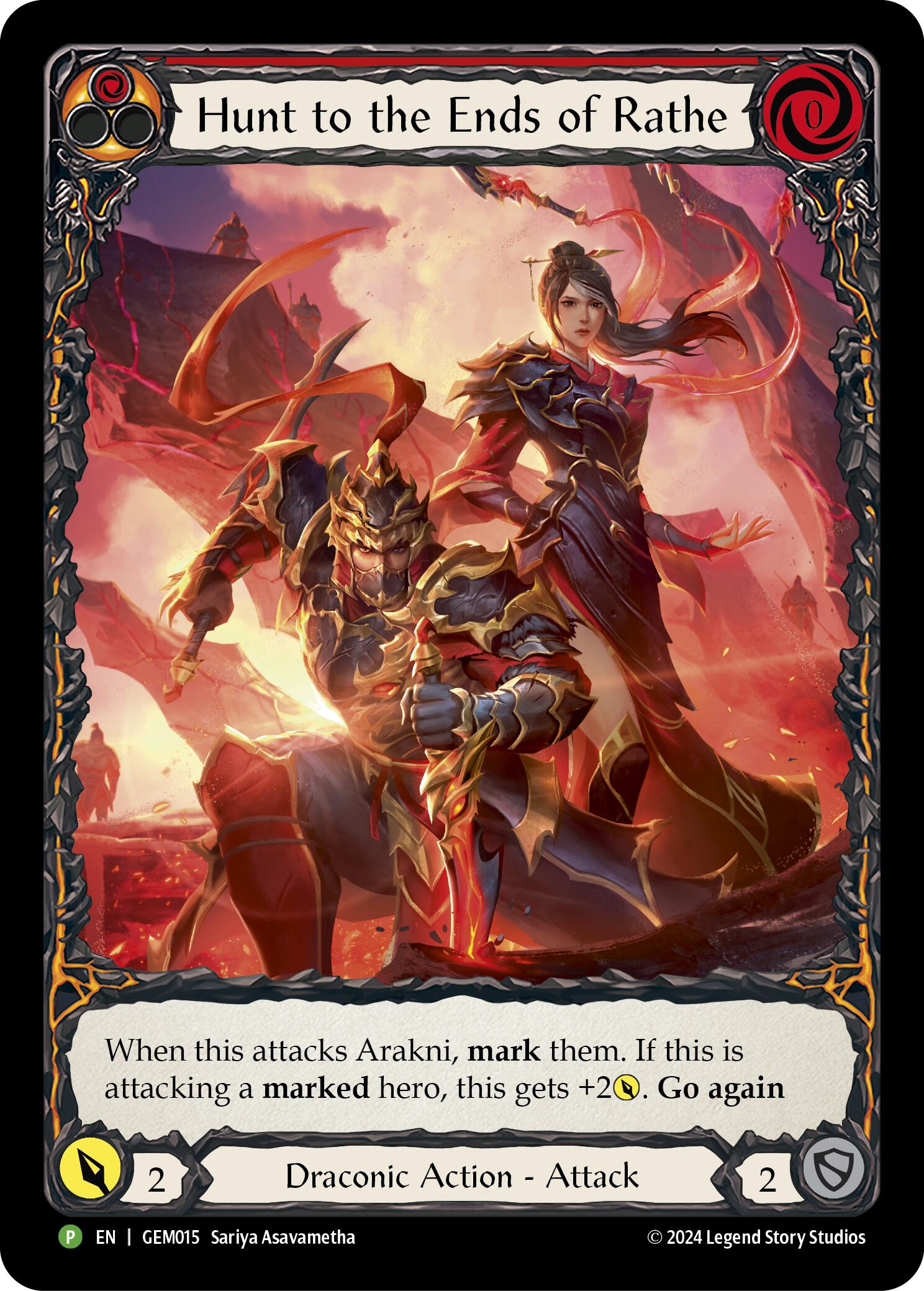 Hunt to the Ends of Rathe (Red) [GEM015] (GEM Pack 1)  Rainbow Foil | Chromatic Games