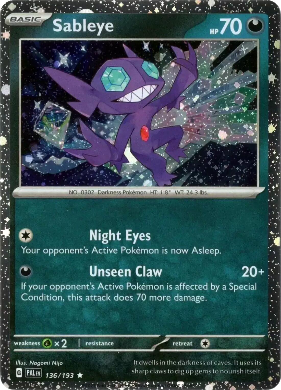 Sableye (136/193) (Cosmos Holo) [Scarlet & Violet: Paldea Evolved] | Chromatic Games
