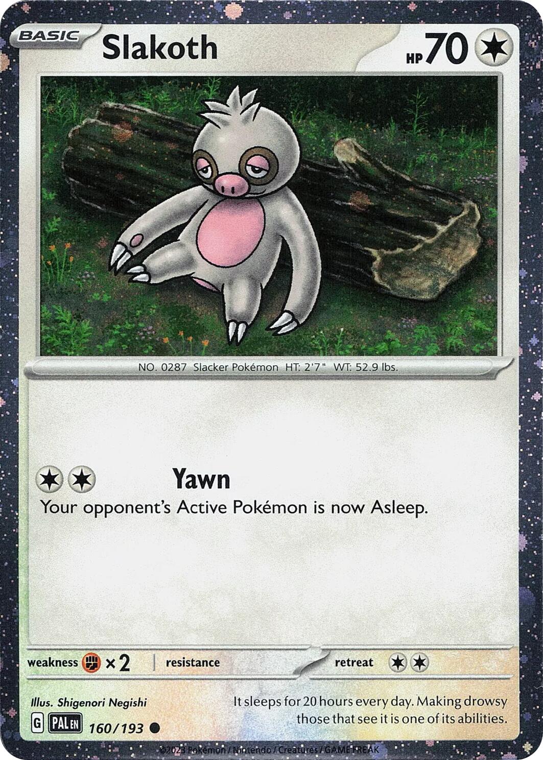 Slakoth (160/193) (Cosmos Holo) [Scarlet & Violet: Paldea Evolved] | Chromatic Games