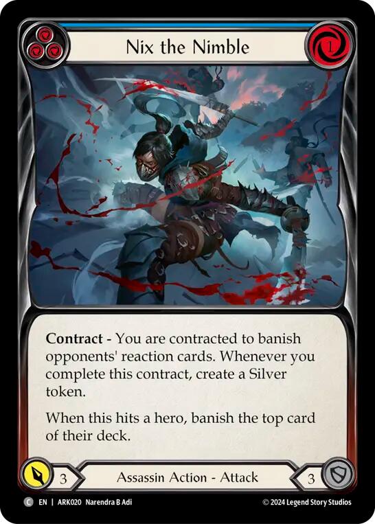 Nix the Nimble (Blue) [ARK020] (The Hunted Arakni Blitz Deck) | Chromatic Games