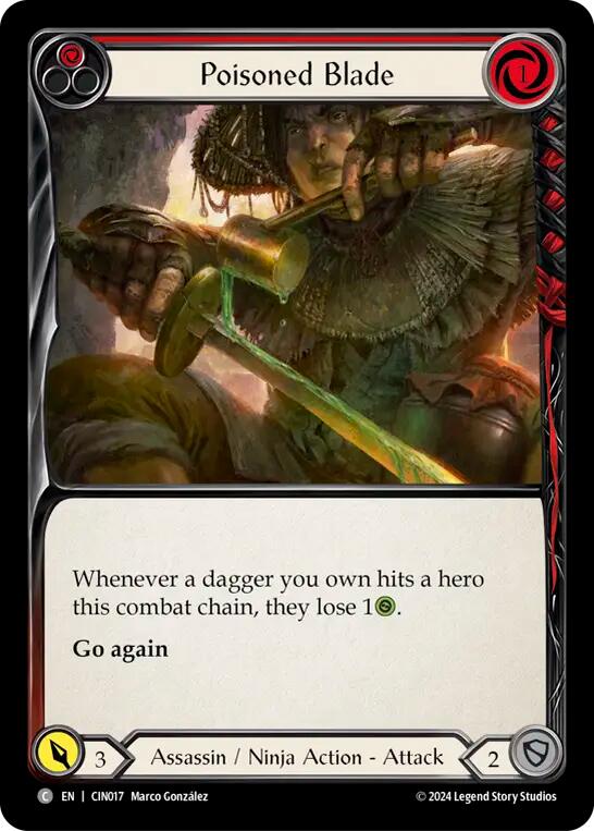 Poisoned Blade (Red) [CIN017] (The Hunted Cindra Blitz Deck) | Chromatic Games