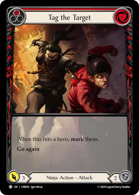 Tag the Target (Red) (Extended Art) [CIN020] (The Hunted Cindra Blitz Deck) | Chromatic Games