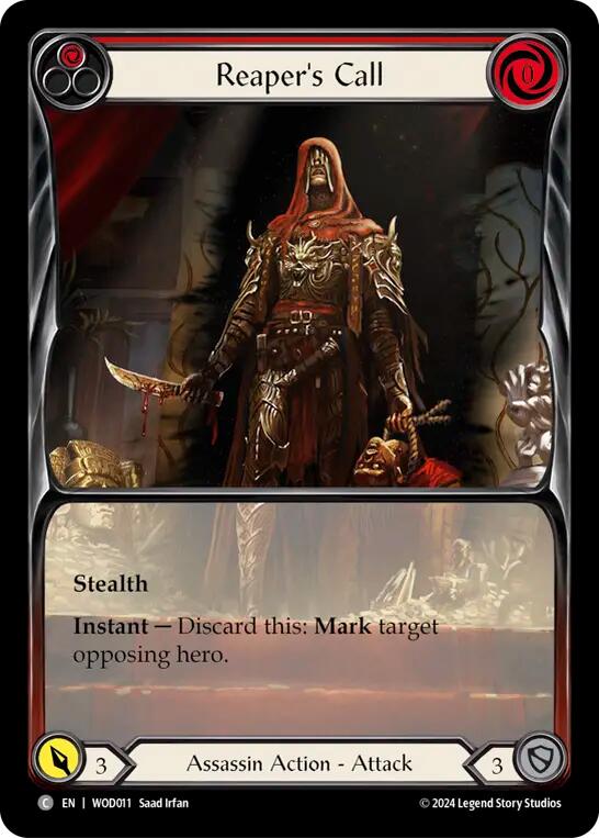 Reaper's Call (Red) (Extended Art) [WOD011] (The Hunted Arakni, Web of Deceit Blitz Deck) | Chromatic Games